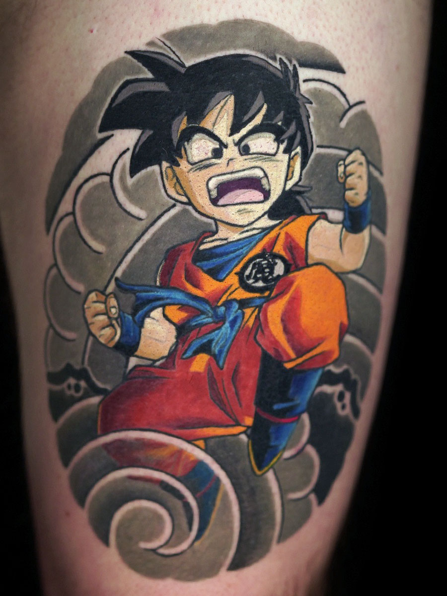 Gohan Dragon Ball Z anime tattoo Atlanta Georgia by Brian Bennett at Ink and Dagger — Japanese anime character tattoo Roswell